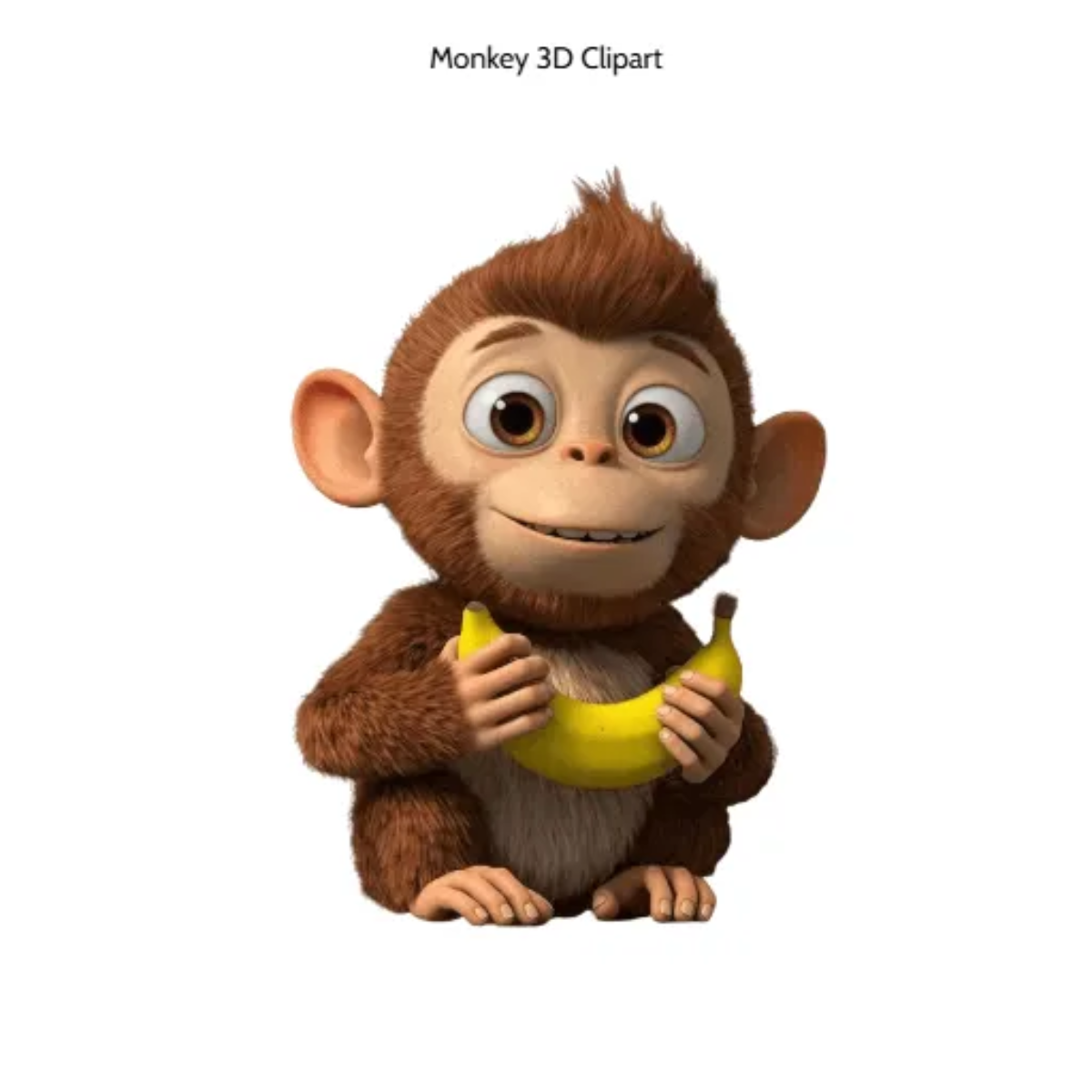 Free Monkey 3D Clipart (PNG, SVG) to Edit Online