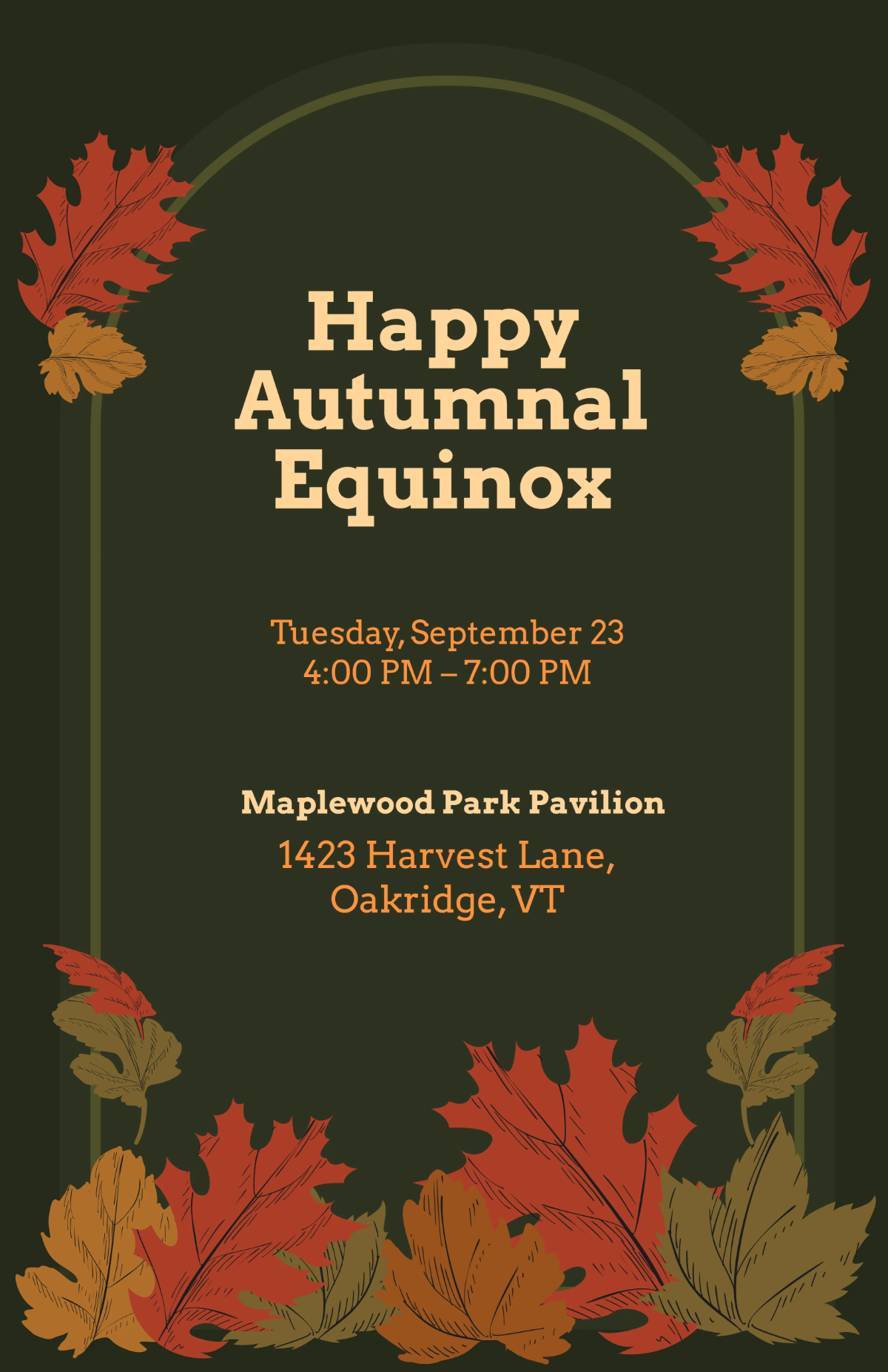 Free Happy Autumnal Equinox Poster Template to Edit Online