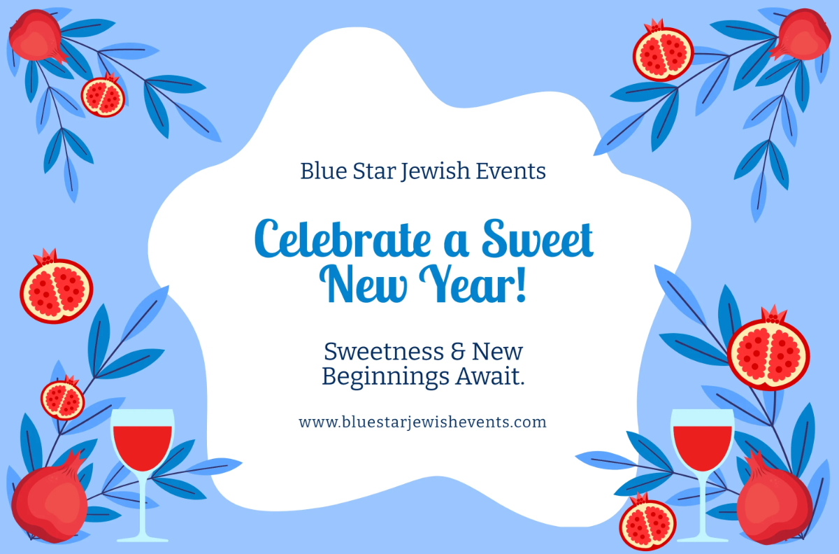 Free Blue Rosh Hashanah Banner Template to Edit Online
