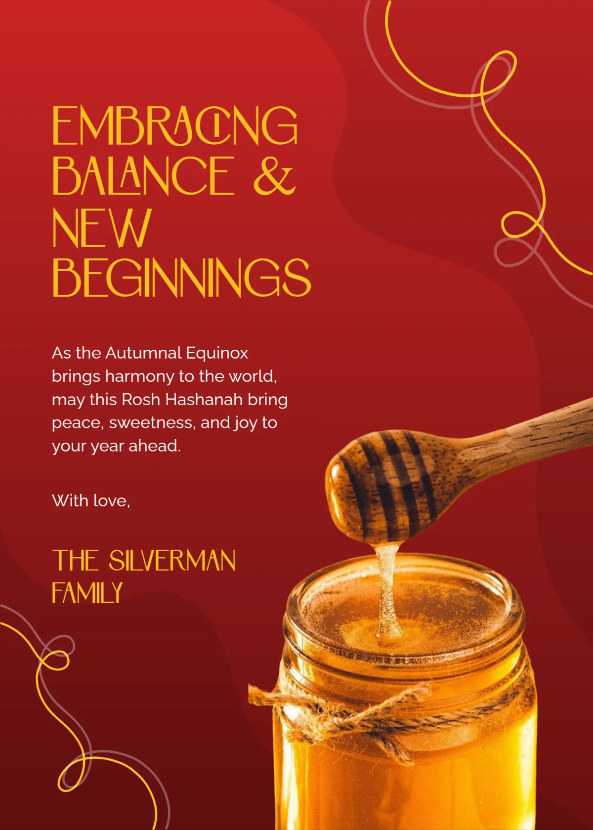 Free Modern Rosh Hashanah Greeting Template to Edit Online