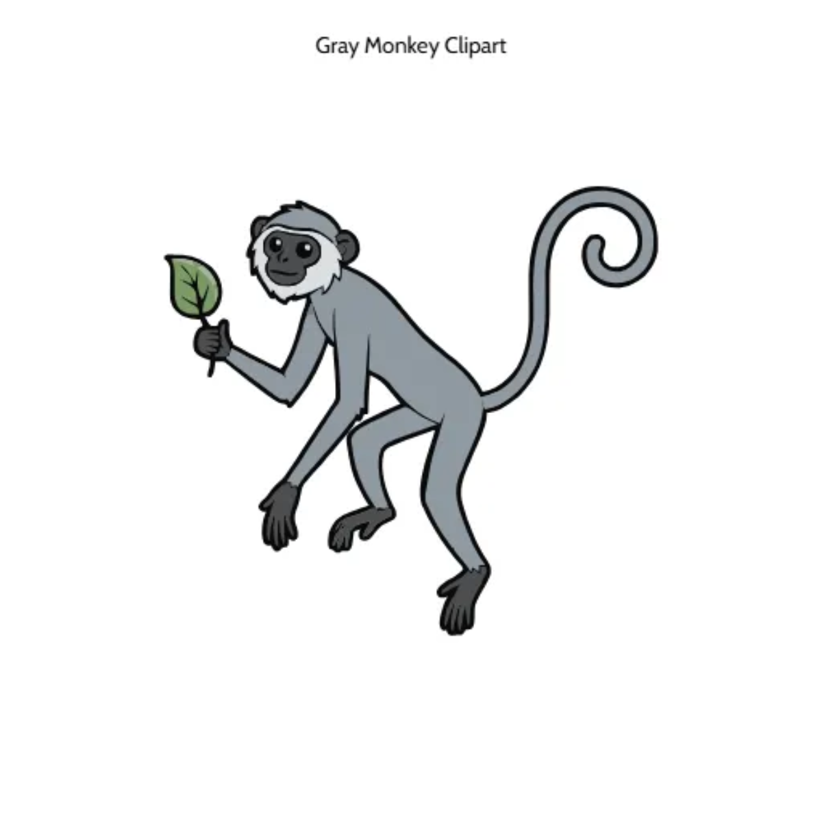 Free Gray Monkey Vector Clipart (PNG, SVG) to Edit Online