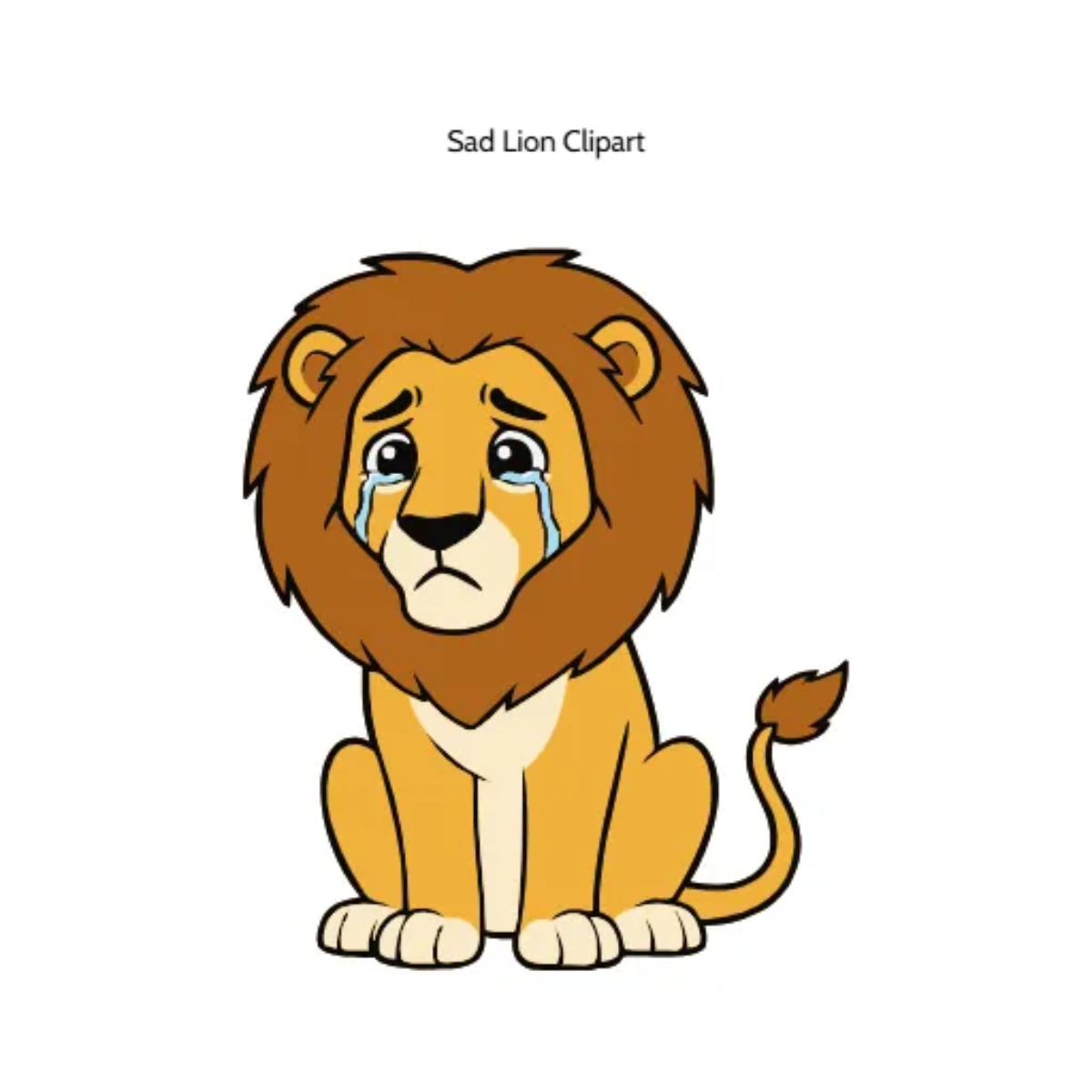 Free Sad Lion Vector Clipart (PNG, SVG) to Edit Online