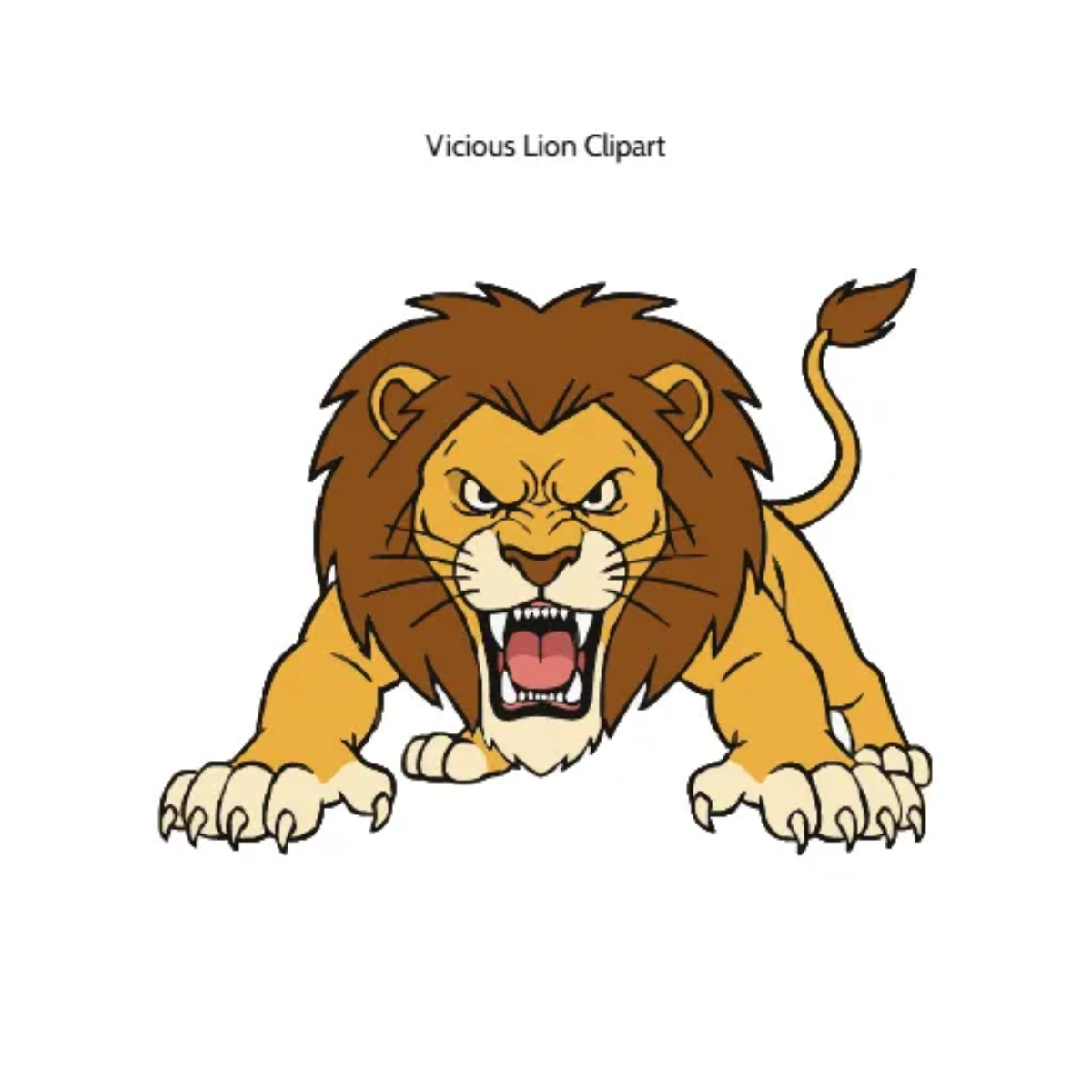 Free Vicious Lion Vector Clipart (PNG, SVG) to Edit Online