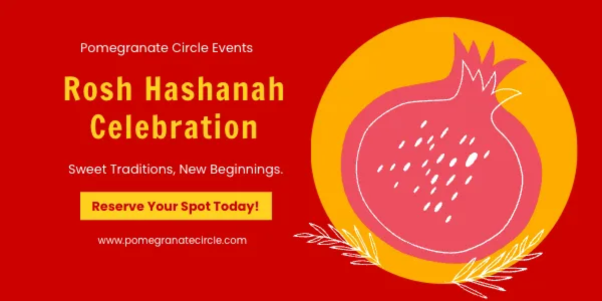 Free Red Rosh Hashanah Ad Banner Template to Edit Online