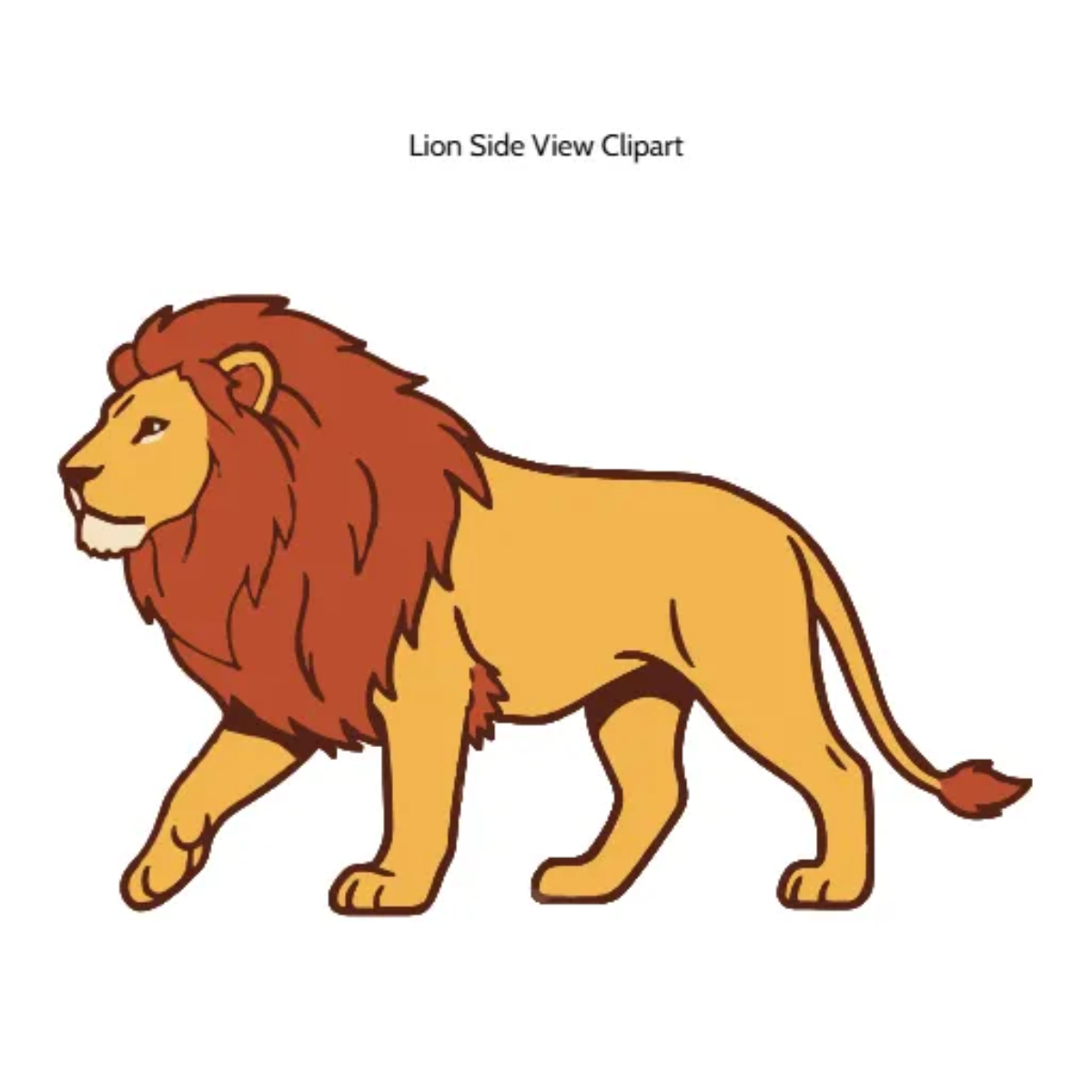 Free Lion Side View Vector Clipart (PNG, SVG) to Edit Online