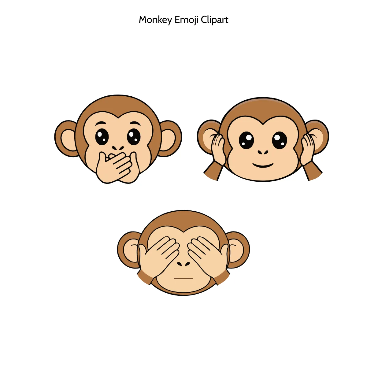 Free Monkey Emoji Clipart (PNG, SVG) to Edit Online