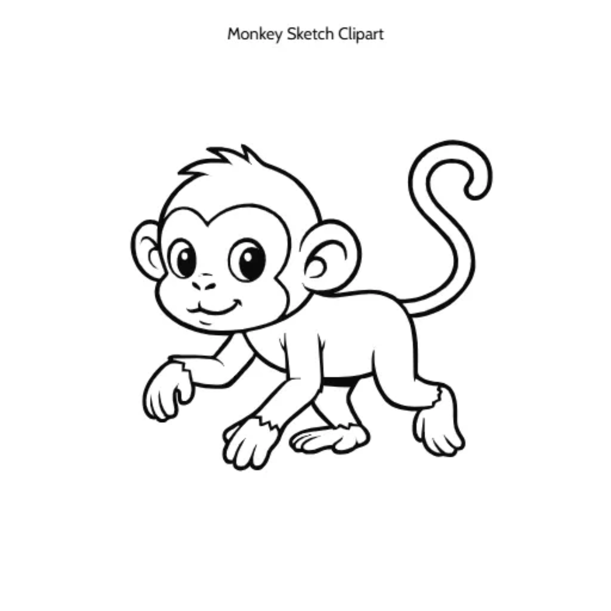 Free Monkey Sketch Drawing Clipart (PNG, SVG) to Edit Online