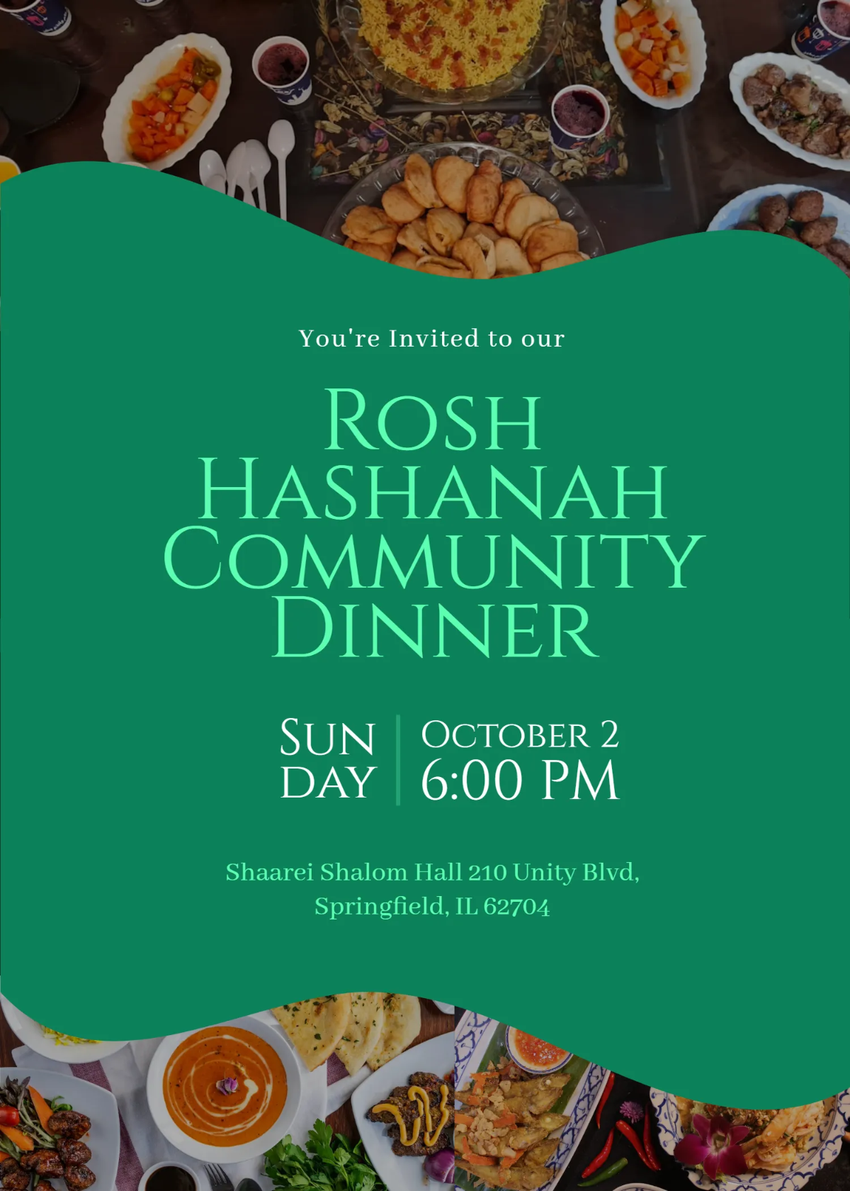 Free Rosh Hashanah Community Dinner Template to Edit Online