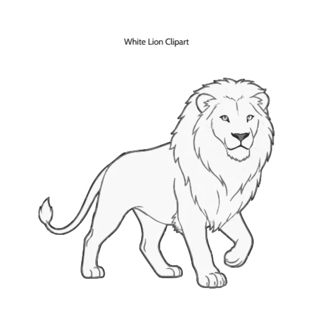 Free White Lion Vector Clipart (PNG, SVG) to Edit Online