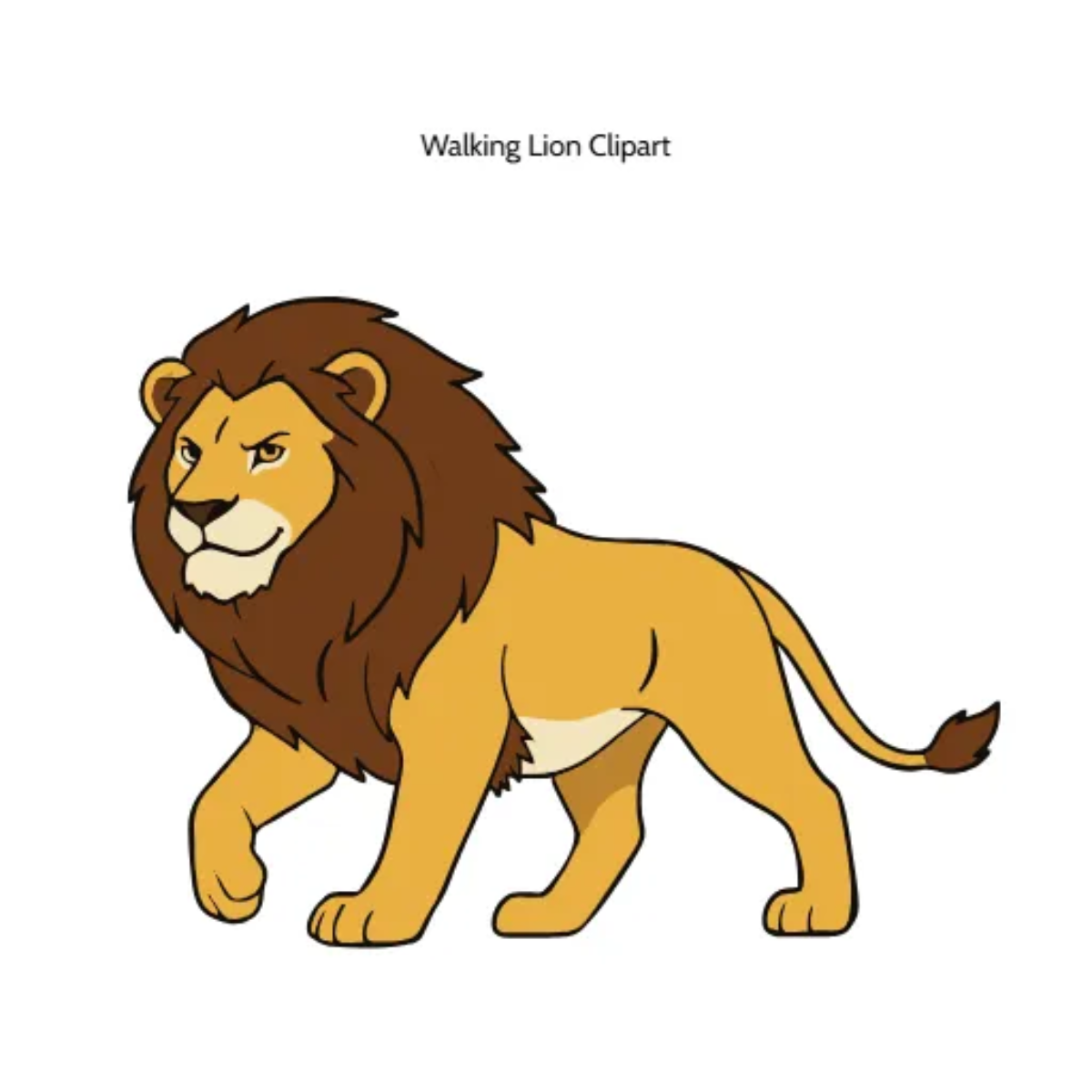 Free Walking Lion Vector Clipart (PNG, SVG) to Edit Online