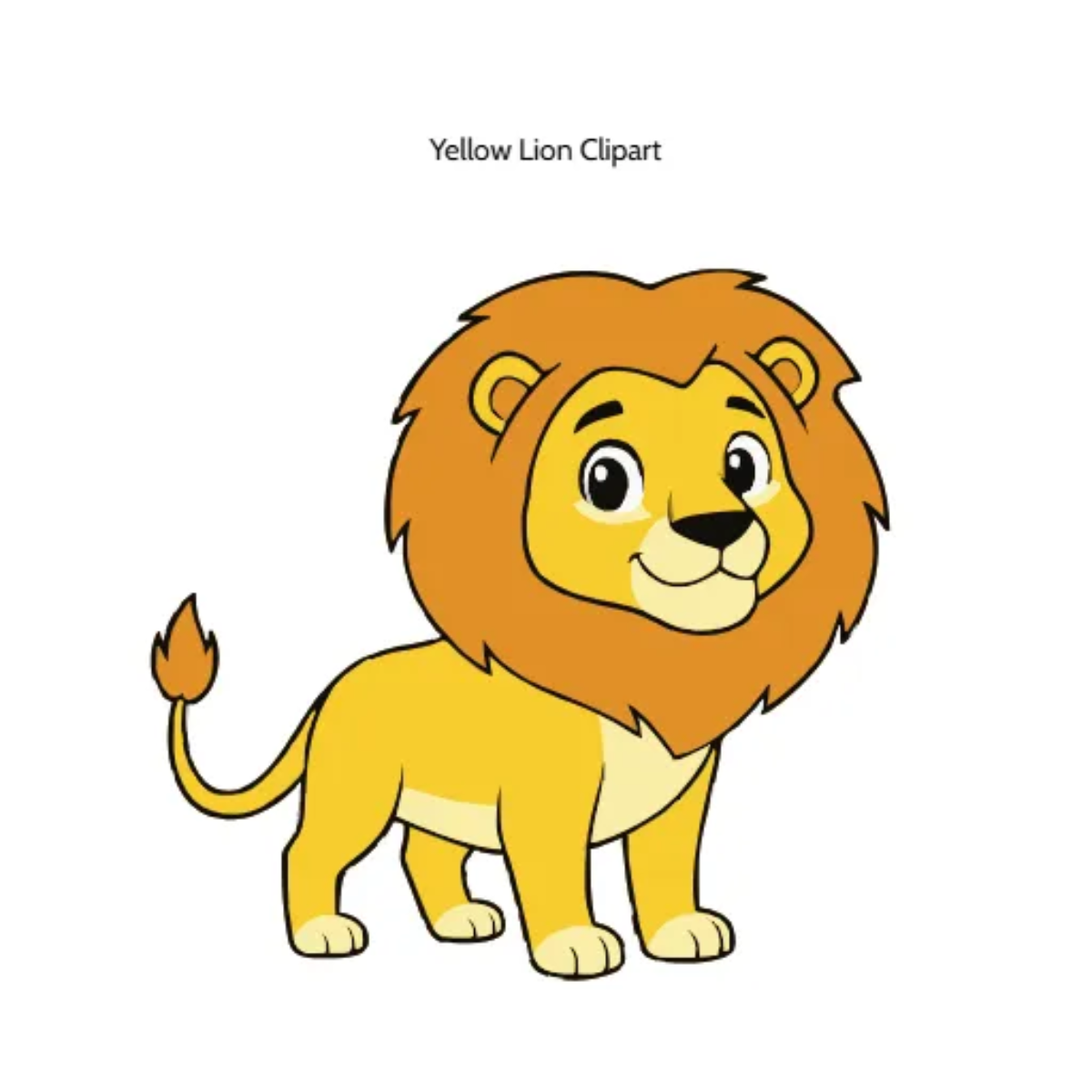 Free Yellow Lion Vector Clipart (PNG, SVG) to Edit Online