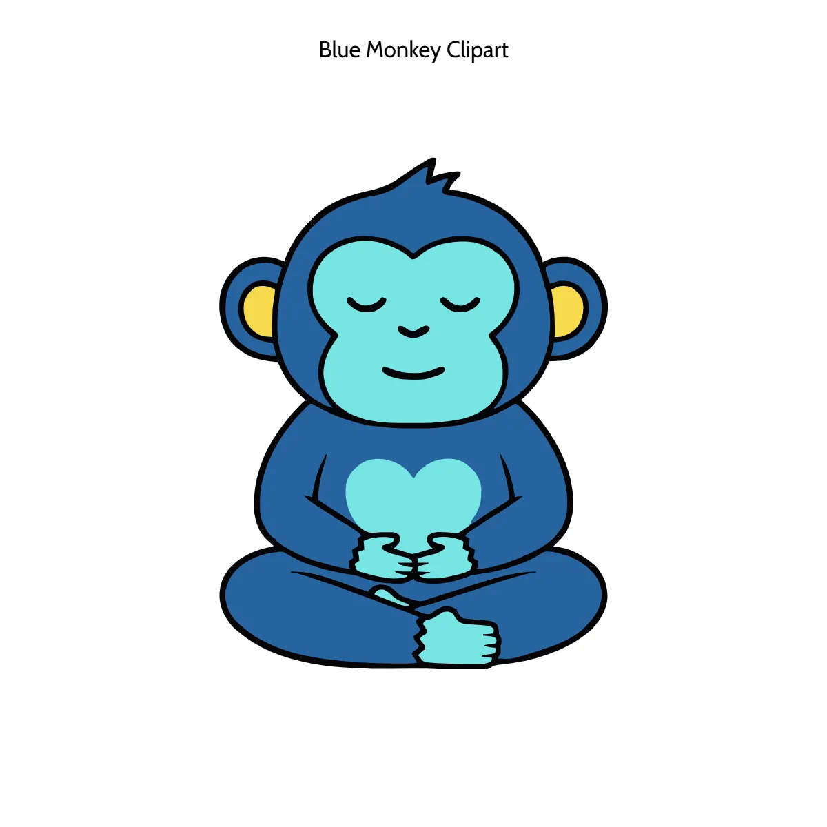 Free Blue Monkey Vector Clipart (PNG, SVG) to Edit Online