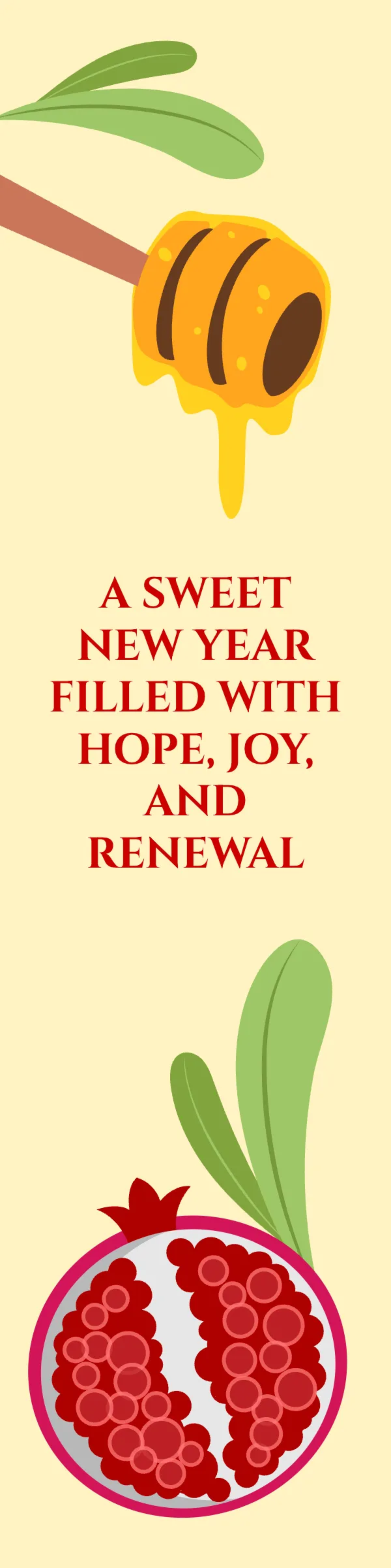 Free Beautiful Rosh Hashanah Bookmark Template to Edit Online