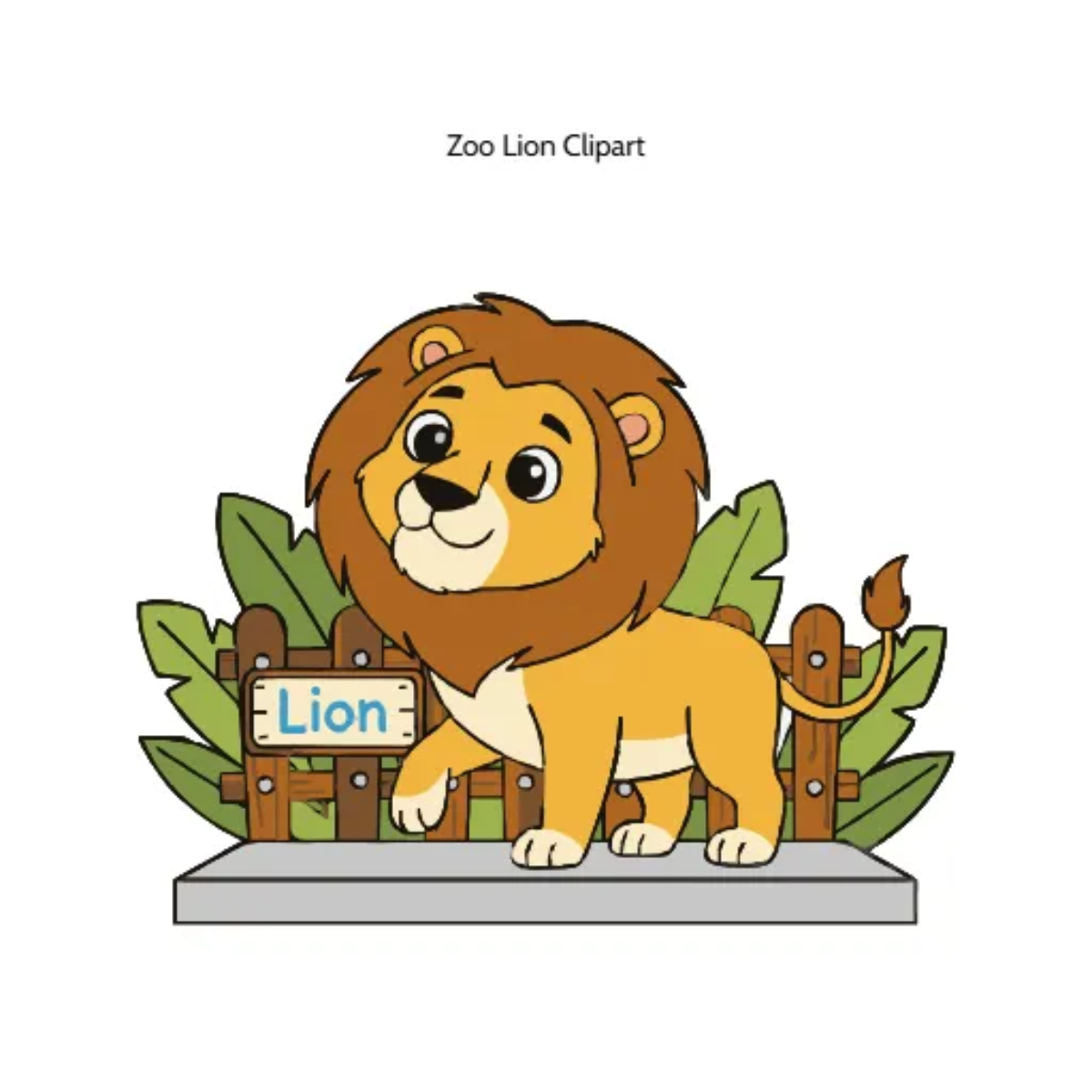 Free Zoo Lion Vector Clipart (PNG, SVG) to Edit Online