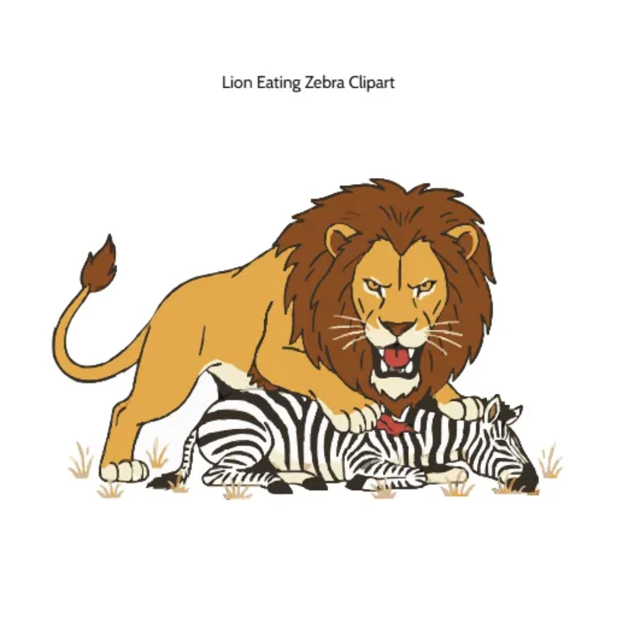 Free Lion Eating Zebra Vector Clipart (PNG, SVG) to Edit Online