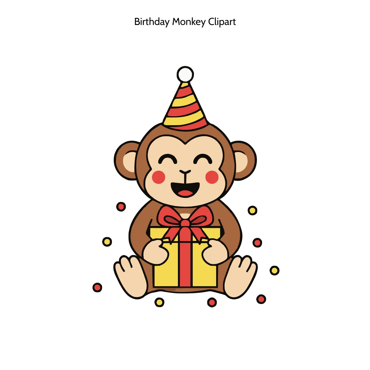 Free Birthday Monkey Vector Clipart (PNG, SVG) to Edit Online