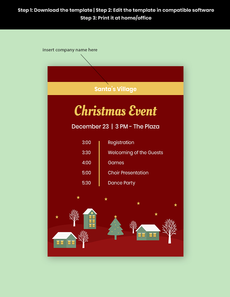 Christmas Event Program Template Download In Word PSD Template