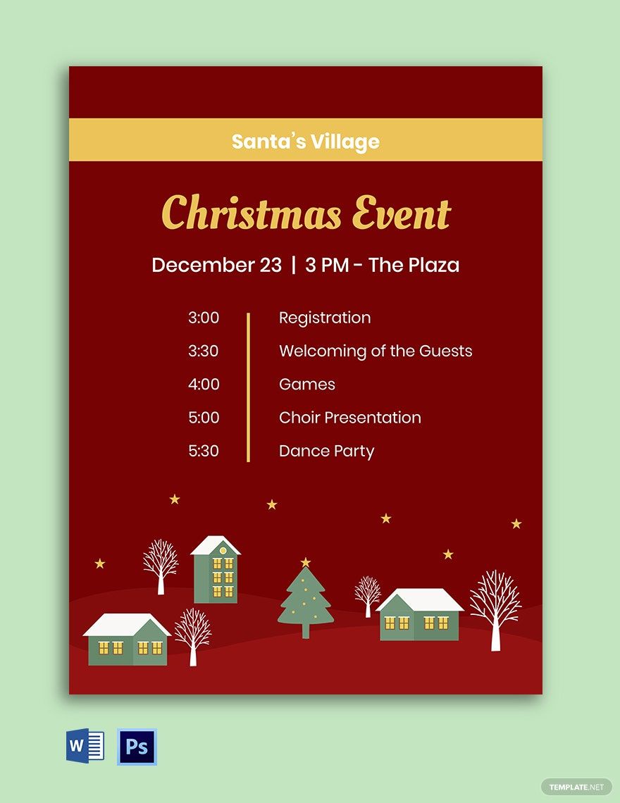 Christmas Party Program Template in PSD, Word Download