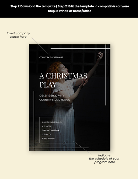 Christmas Play Program Template Word PSD Template Christmas Play Program Template Word PSD Template