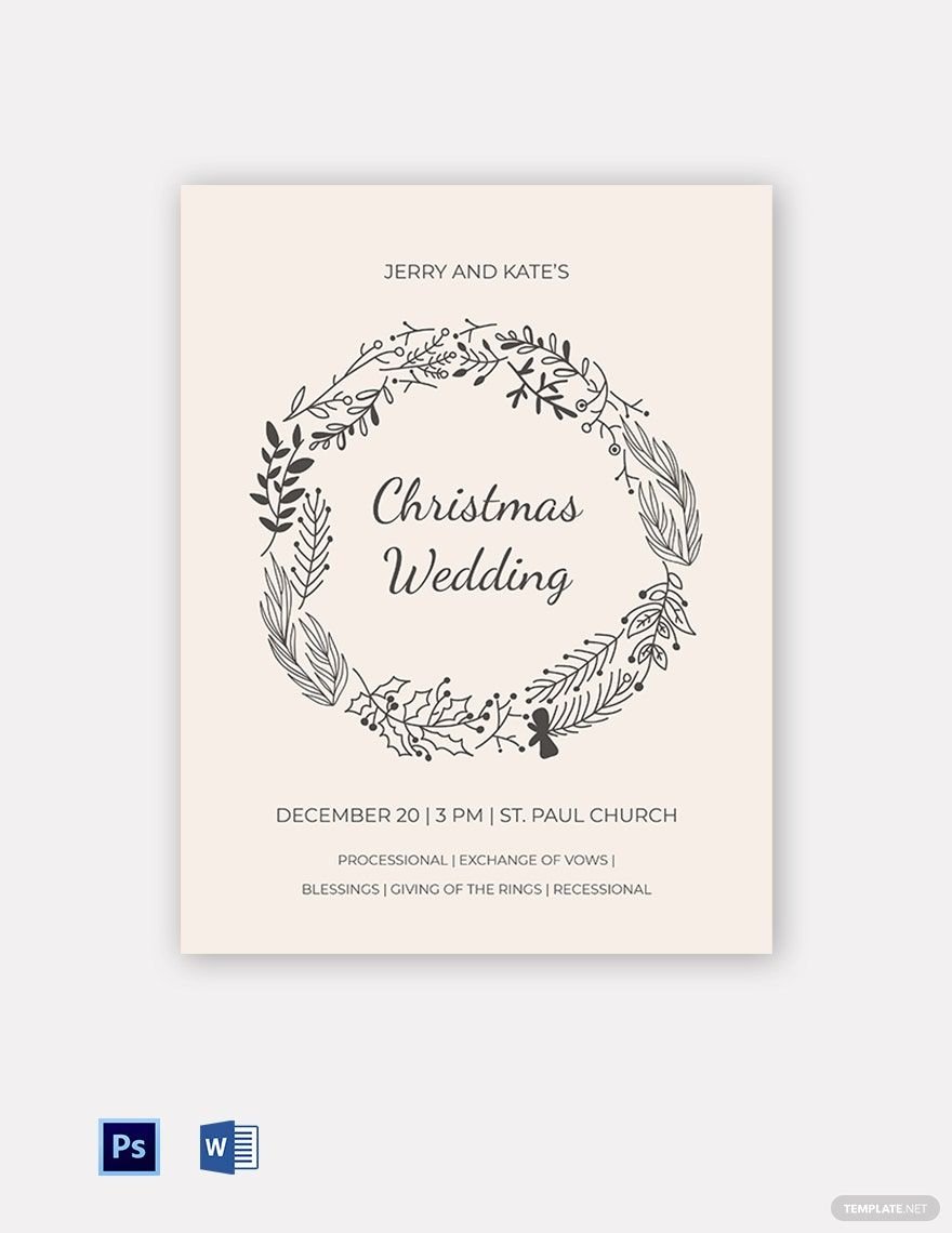 Free Christmas Wedding Program Template