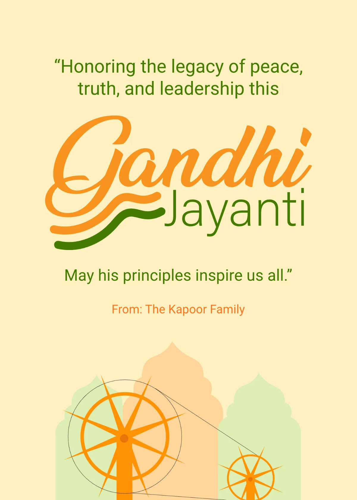 Free Corporate Gandhi Jayanti Greeting Card Template to Edit Online
