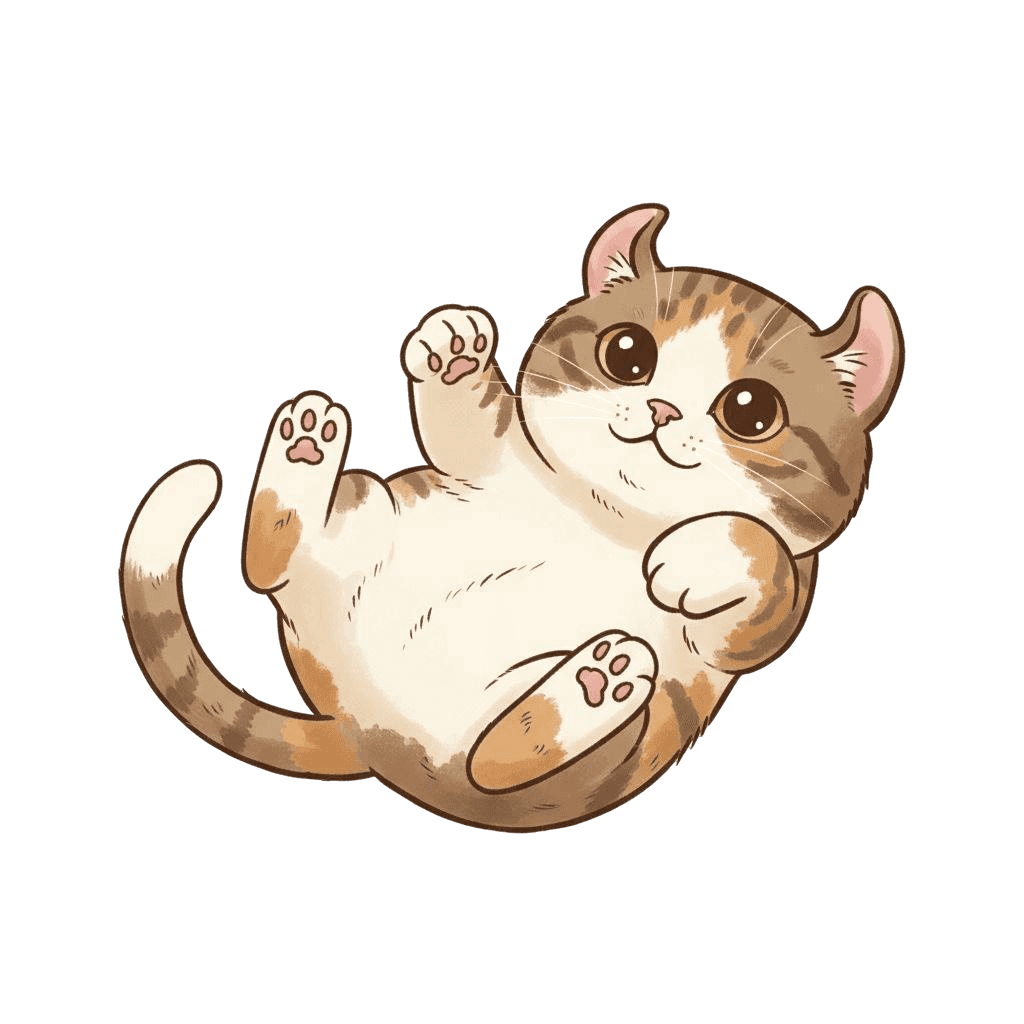 Free American Curl drawing Flat Vector Cat Clipart Template to Edit Online