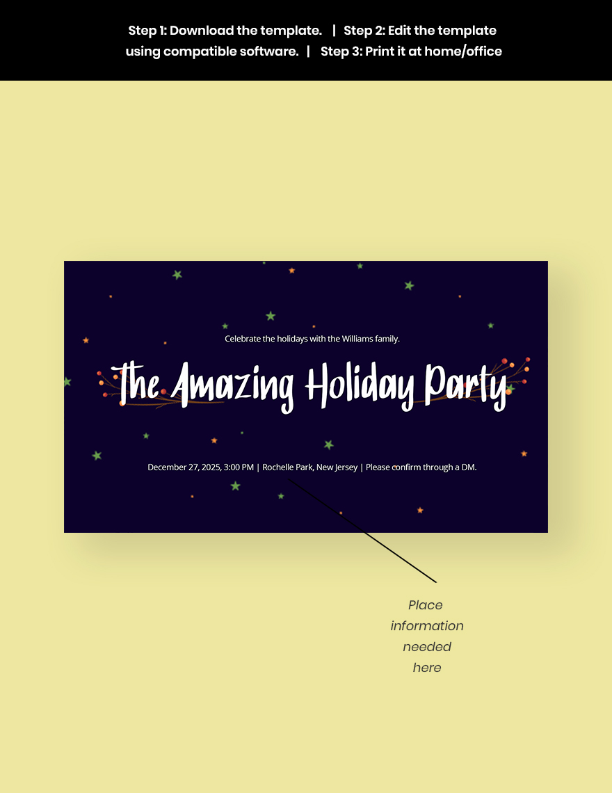 Holiday Party Facebook Event Cover Template