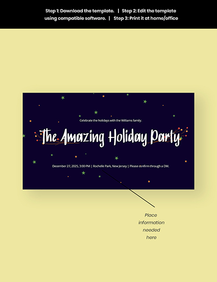 Free Holiday Party Facebook Event Cover Template to Edit Online