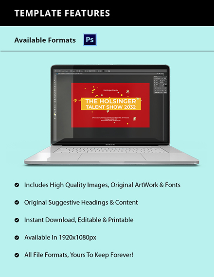 Free Talent Show Facebook Event Cover Template to Edit Online