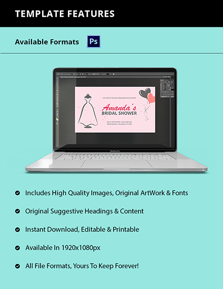 Free Bridal Shower Facebook Event Cover Template to Edit Online