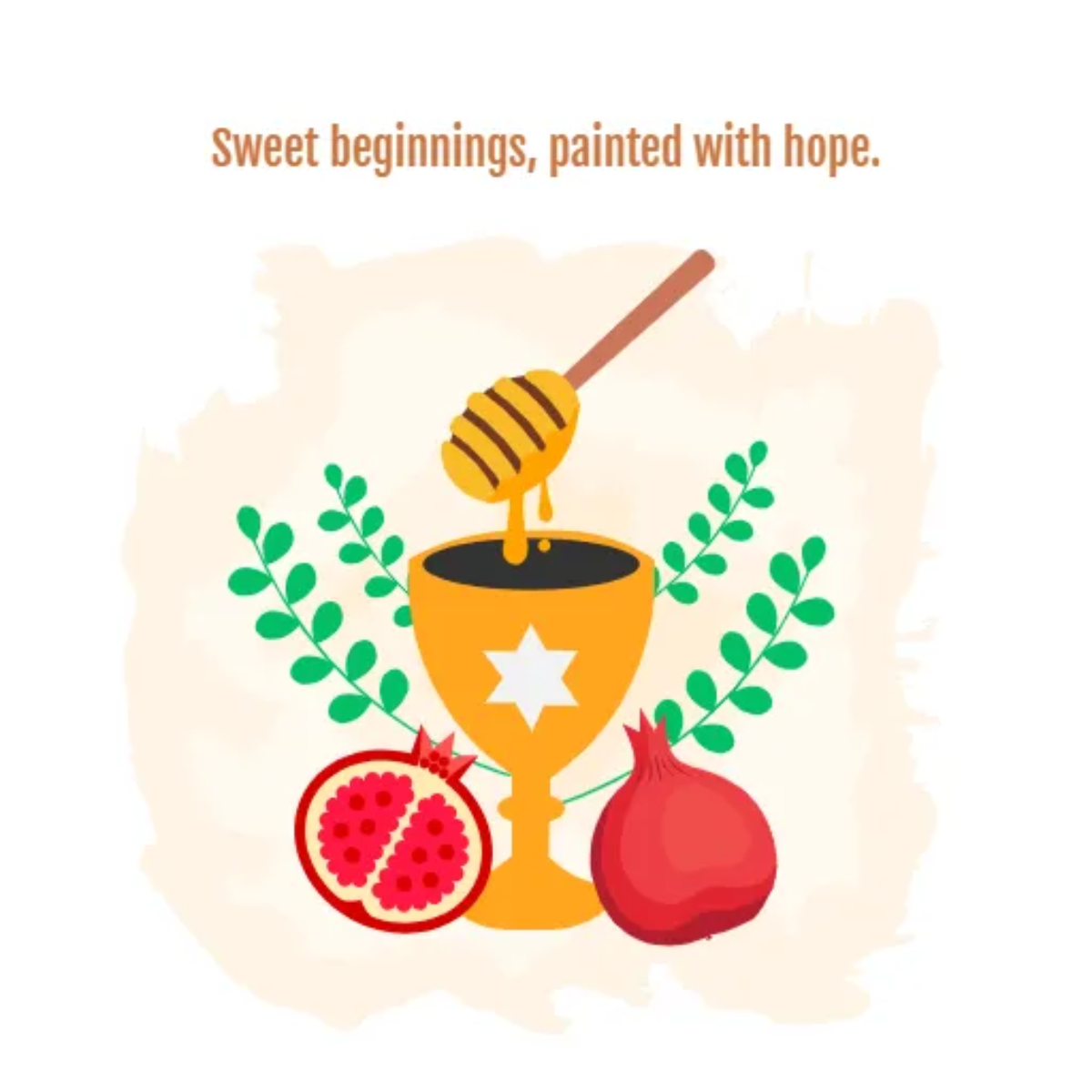 Free Rosh Hashanah Watercolor Illustration Template to Edit Online
