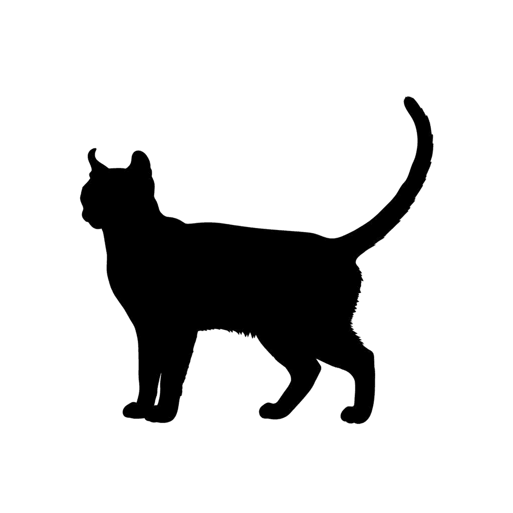 Free American Curl silhouette Flat Vector Cat Clipart Template to Edit Online