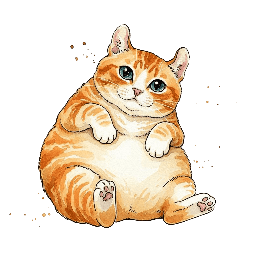 Free American Curl Emoji Watercolor Cat Clipart Template to Edit Online