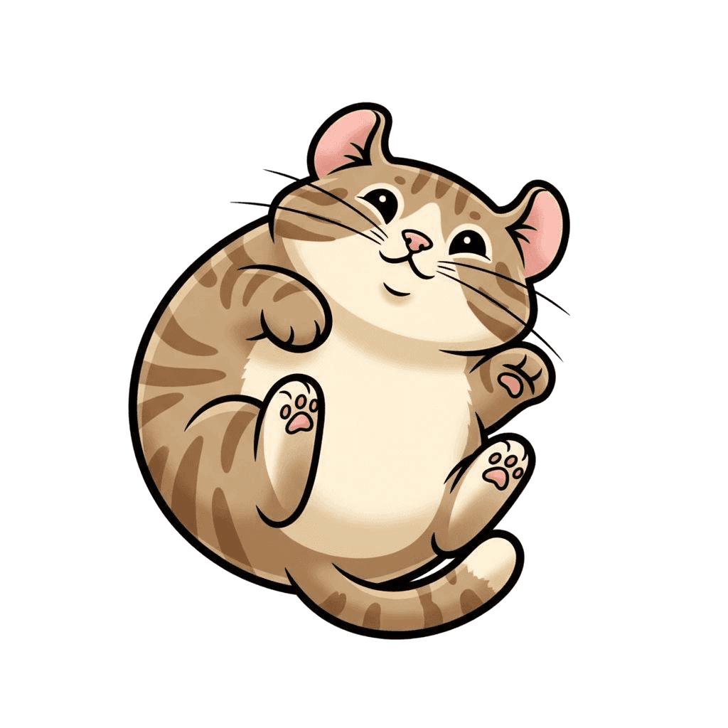 Free American Curl cartoon Digital Vector Cat Clipart Template to Edit Online