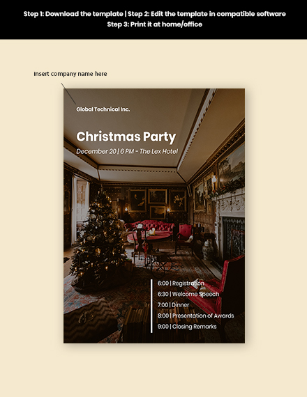 Christmas Party Program Template - Word, PSD | Template.net