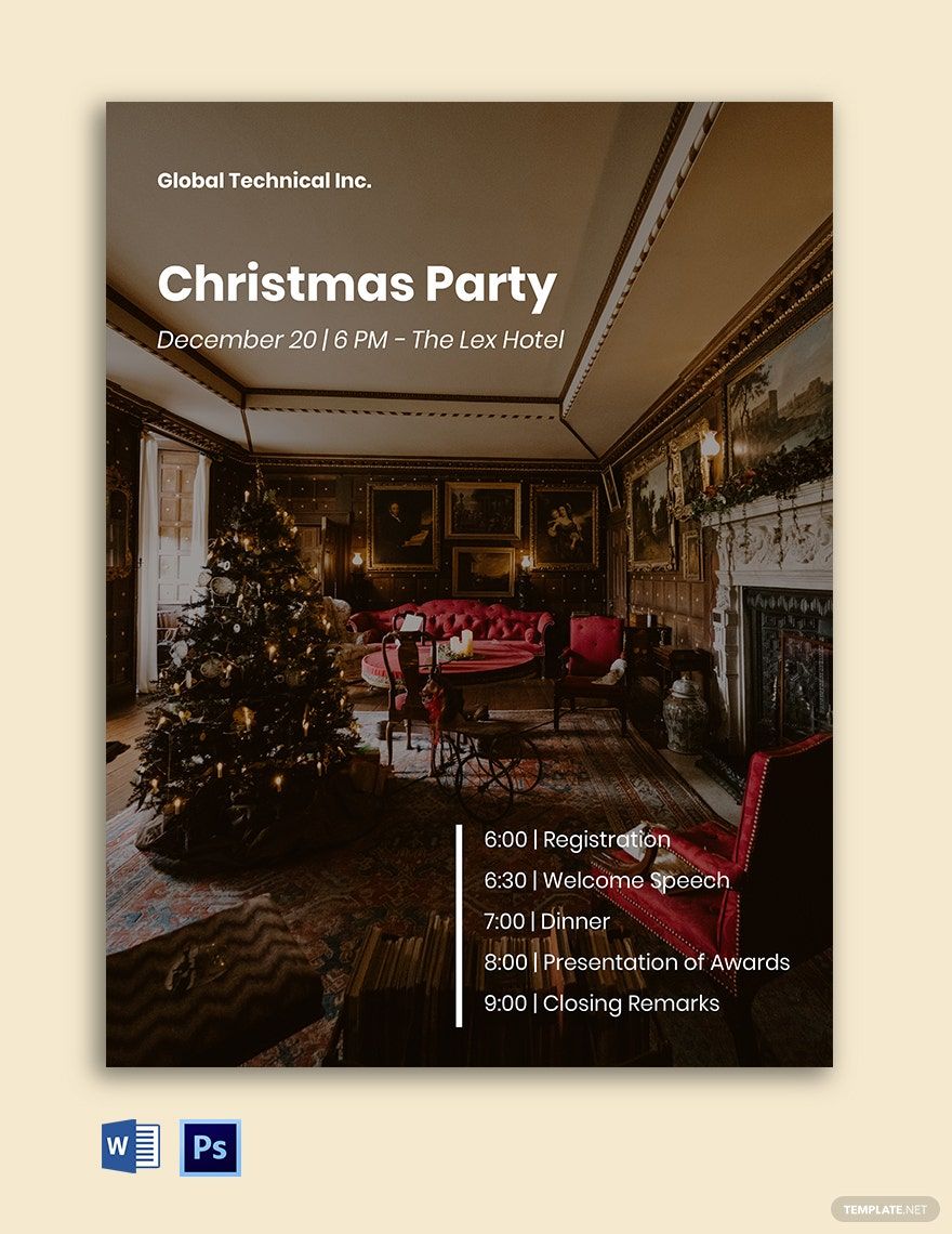 Christmas Party Program Template Download In Word PSD Template