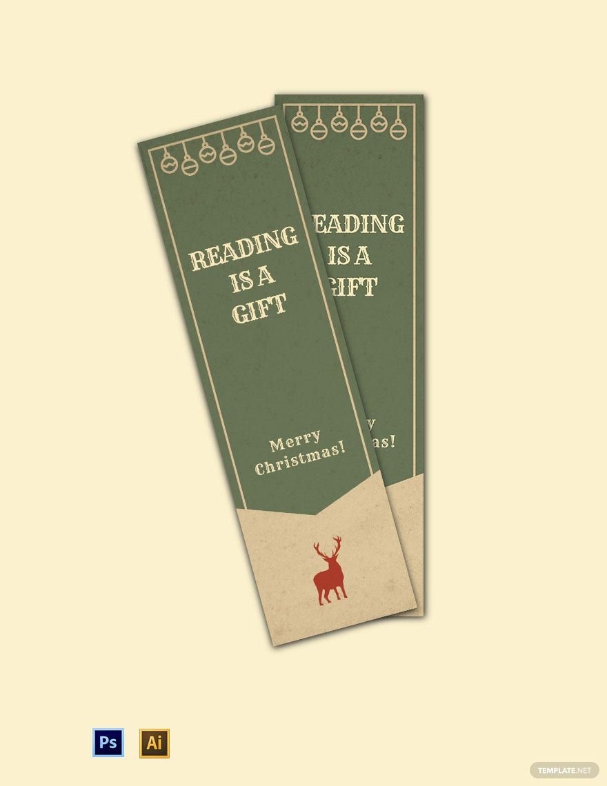 Vintage Christmas Bookmark Template