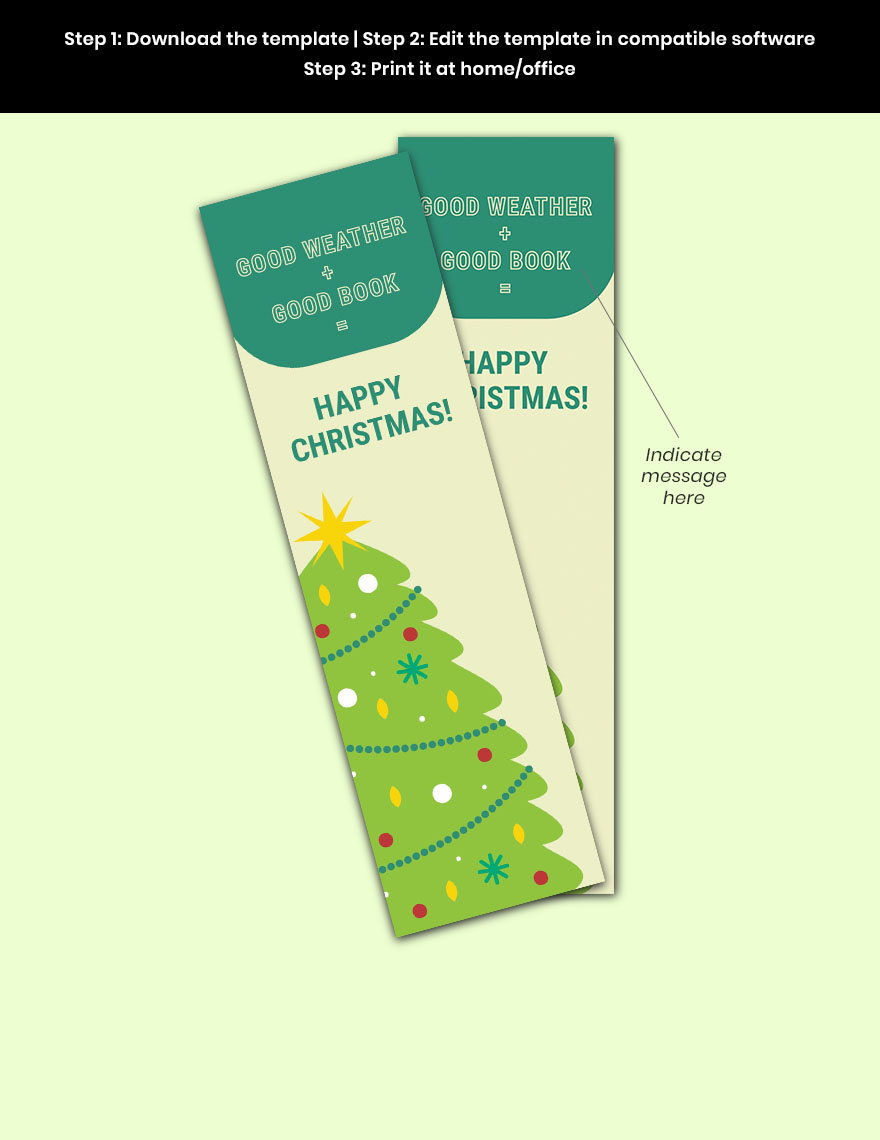 Christmas Tree Bookmark Template