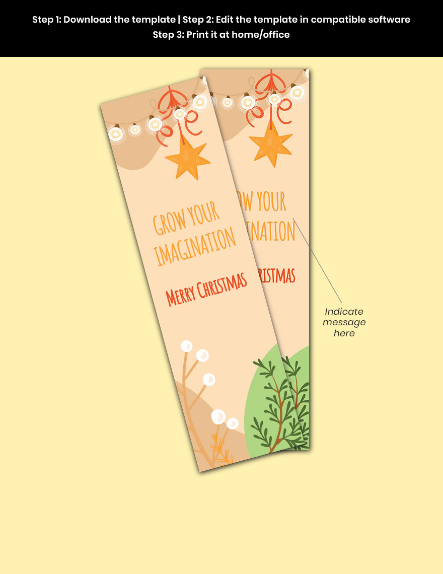 Christmas Bookmark for Kids Template