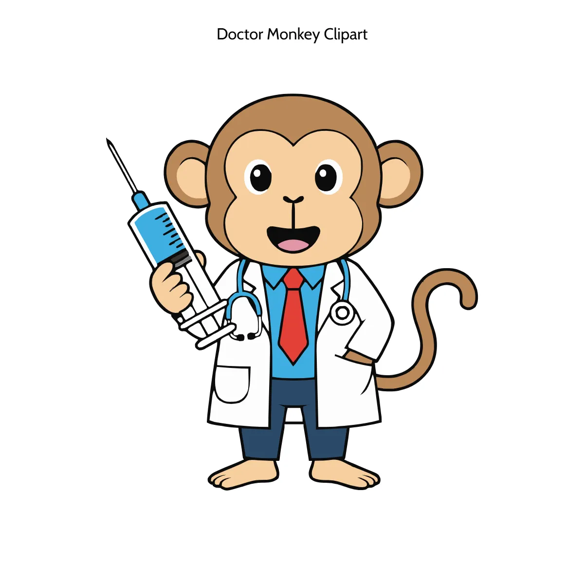 Free Doctor Monkey Vector Clipart (PNG, SVG) to Edit Online