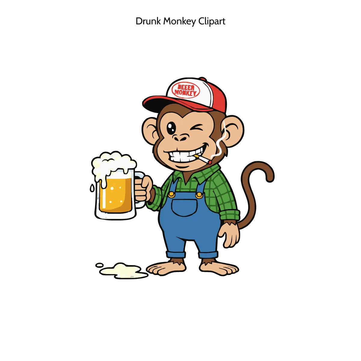Free Drunk Monkey Vector Clipart (PNG, SVG) to Edit Online