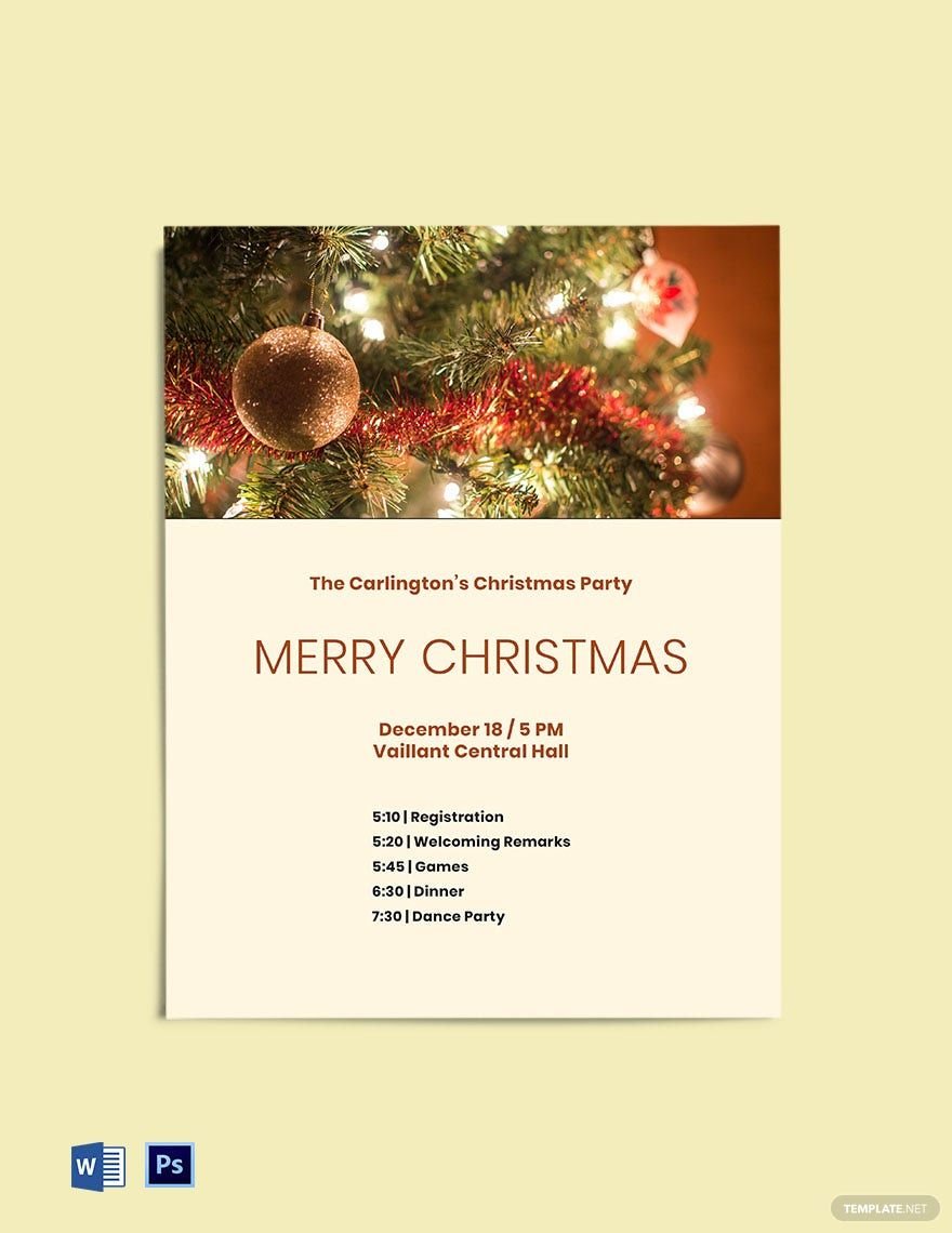 Merry Christmas Program Template Word, PSD