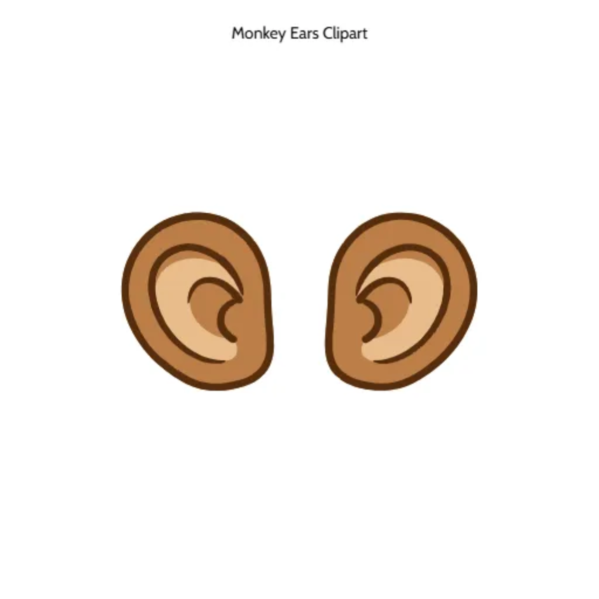 Free Monkey Ears Outline Clipart (PNG, SVG) to Edit Online