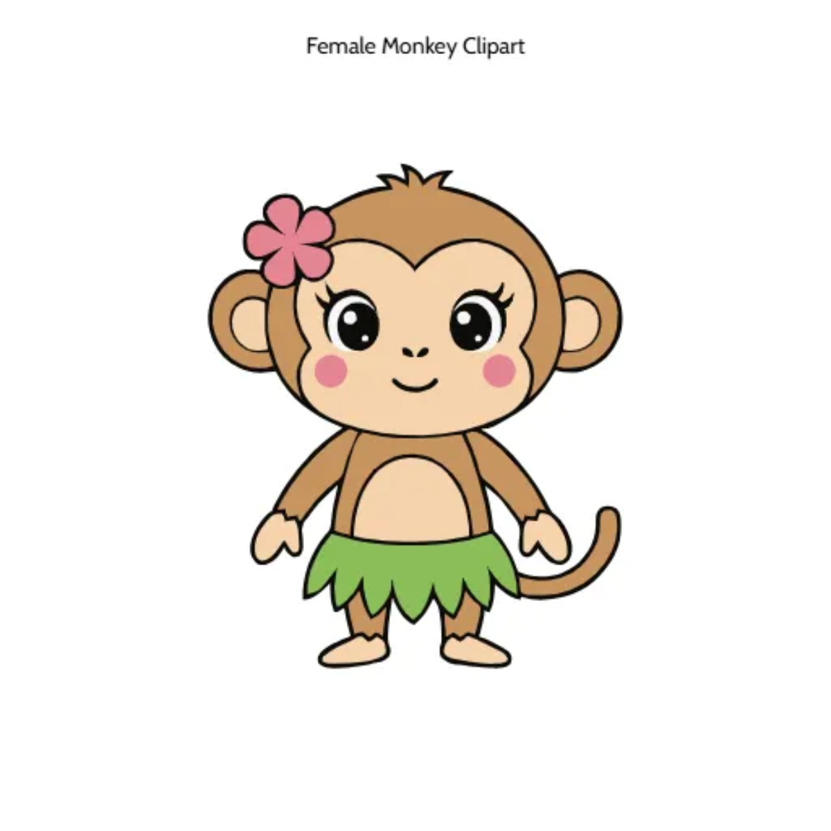 Free Female Monkey Vector Clipart (PNG, SVG) to Edit Online