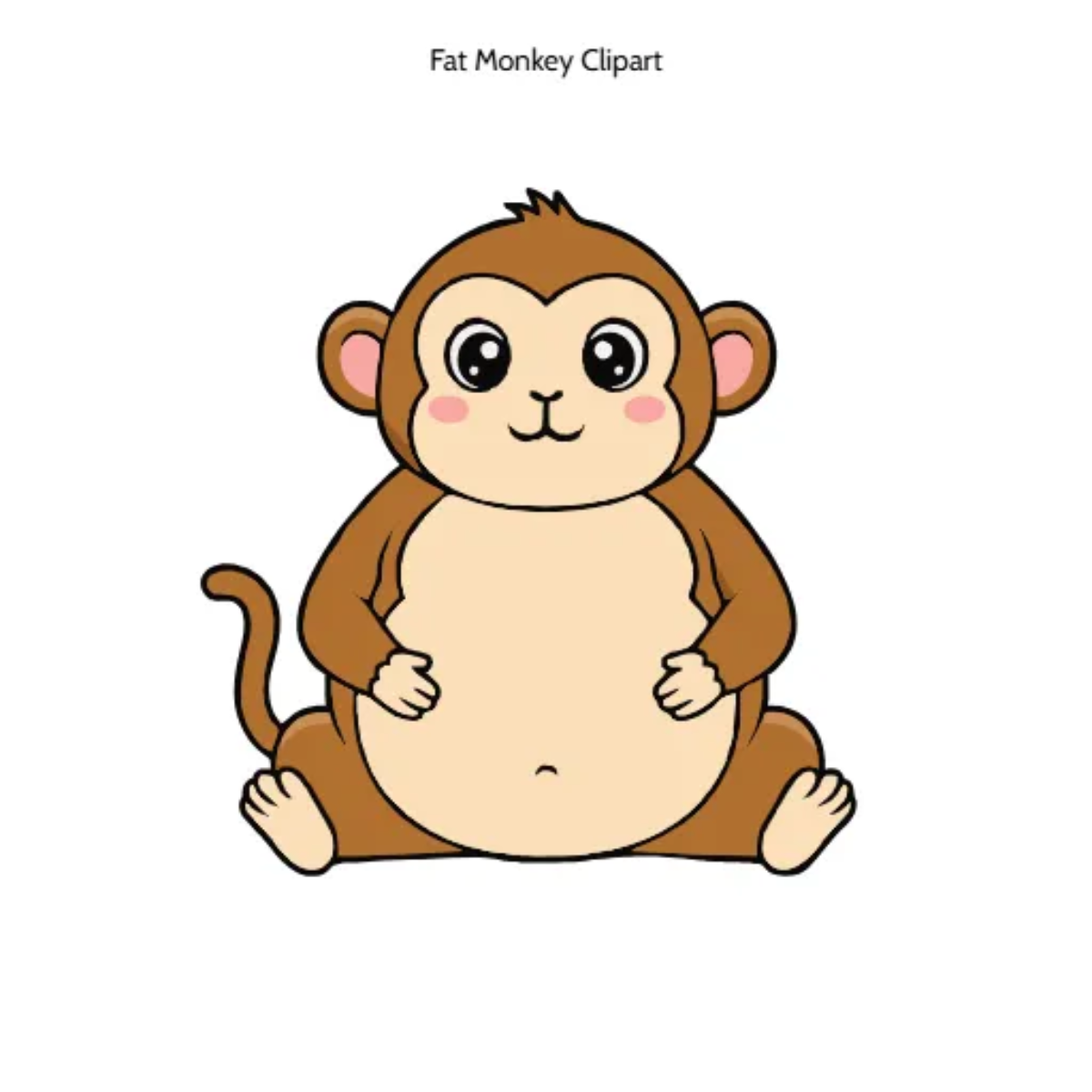 Free Fat Monkey Vector Clipart (PNG, SVG) to Edit Online