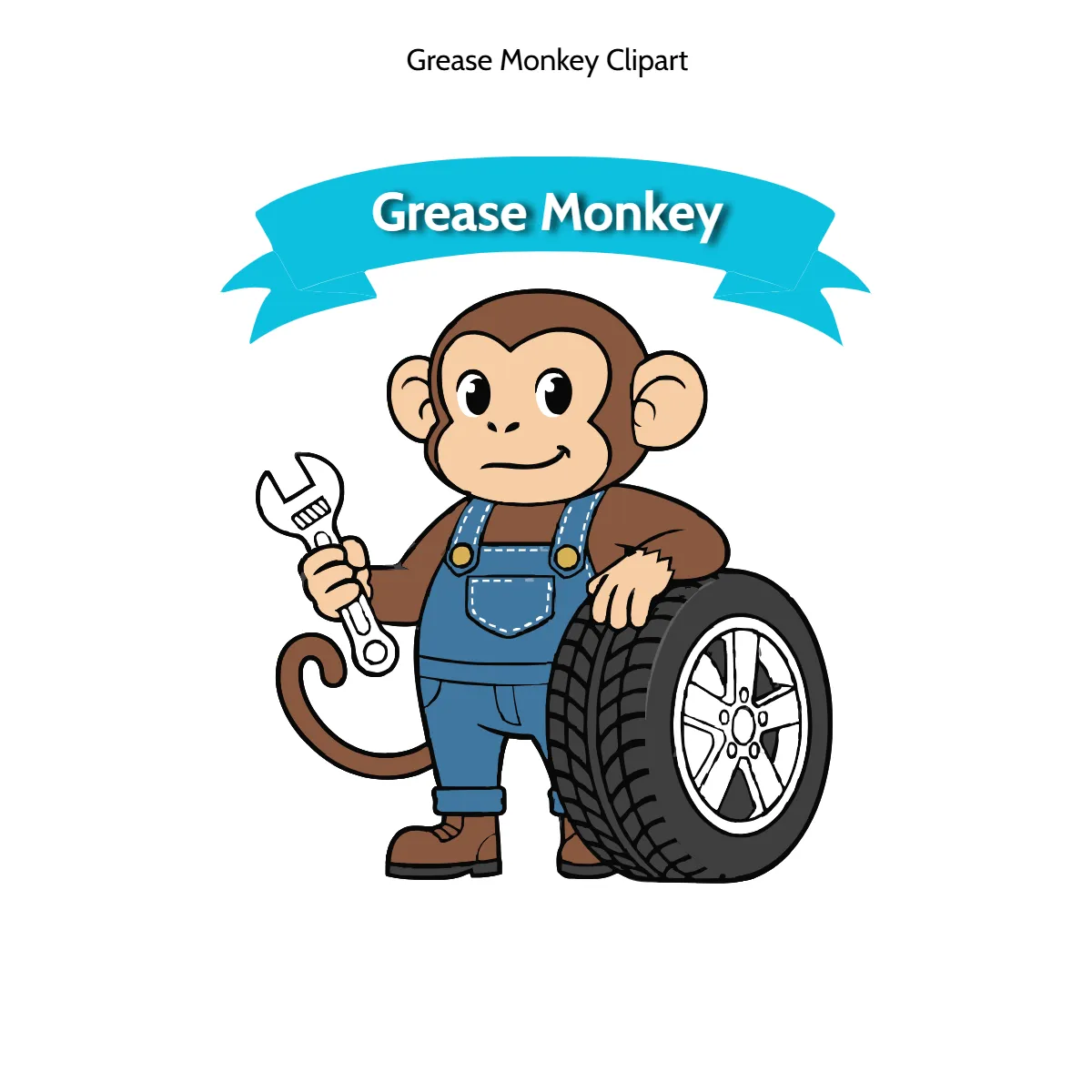 Free Grease Monkey Sticker Clipart (PNG, SVG) to Edit Online
