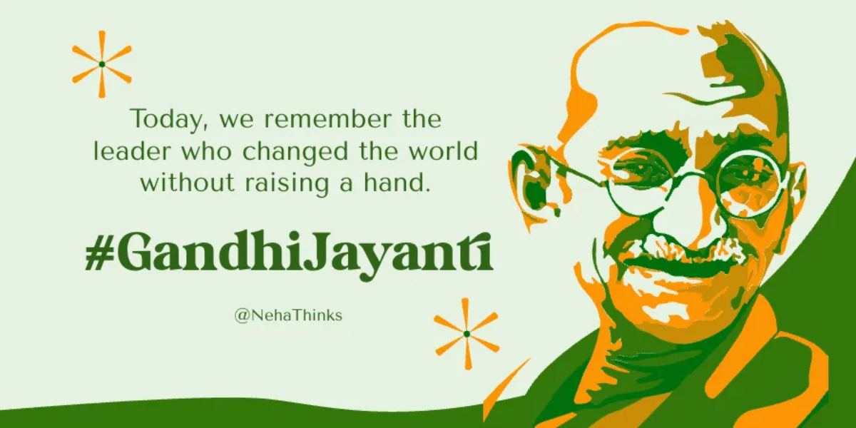 Free Gandhi Jayanti Hashtag Campaign Template to Edit Online