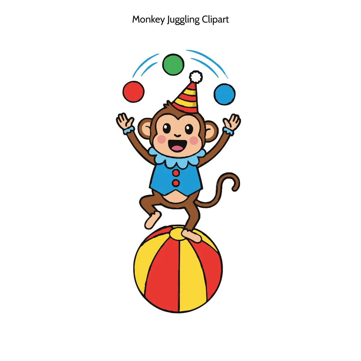 Free Monkey Juggling Vector Clipart (PNG, SVG) to Edit Online