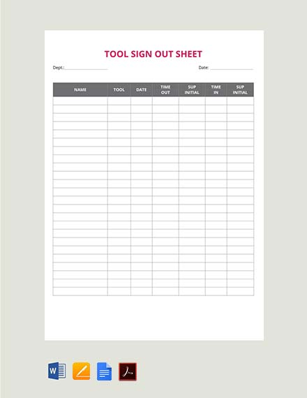  Sign Out Sheet Template Word Apple Pages PDF Template