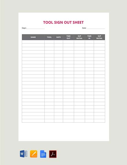 FREE Sign Out Sheet Templates [Edit & Download] | Template.net